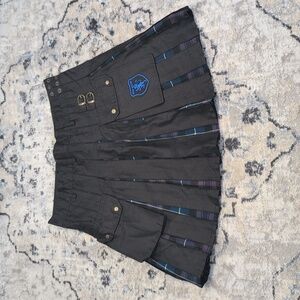 NWT DSS Kilts Hybrid Utility Kilt Men’s 32 Black Tartan Pleated Buckle Skirt
